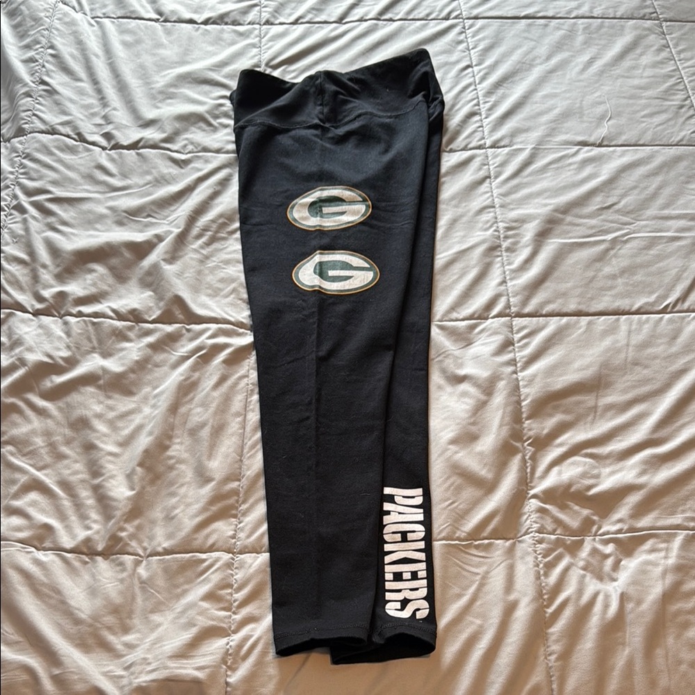 Women’s Green Bay Packers Logo Black Leggings